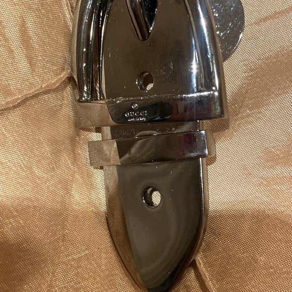 GUCCI fabulous pattern leather with silver plated hardware, 35” long, dust bag - Picture 8 of 16